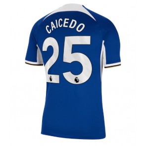 Lacne Muži Futbalové dres Chelsea Moises Caicedo #25 2023-24 Krátky Rukáv - Domáci